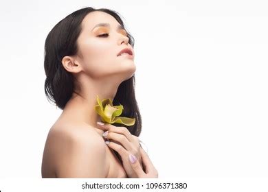 Beautiful Brunette Nude Shoulders Girl Sensually Stock Photo 1090494707 Shutterstock