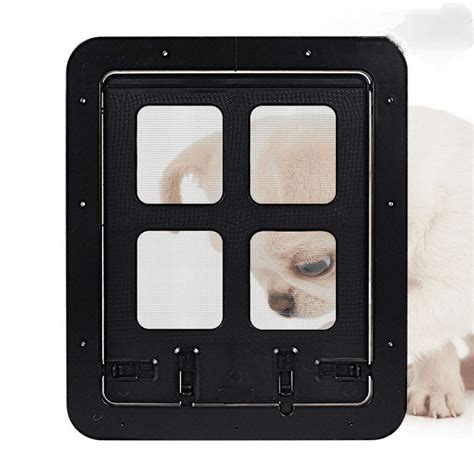 Dog Screen Door, Lockable Sliding Screen Pet Door, Magnetic Self