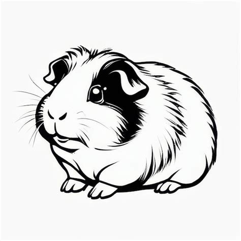 Premium Vector | A drawing of a hamster with a black face and a black ...