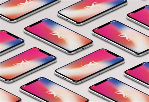 Isometric Iphone X Pro Psd Mockup Mockup World Hq