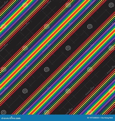 Rainbow Stripe Seamless Pattern Background In Diagonal Style Stock Vector Illustration Of