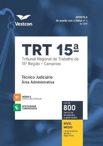 Apostila Trt 15ª Região Campinas Técnico VESTCON