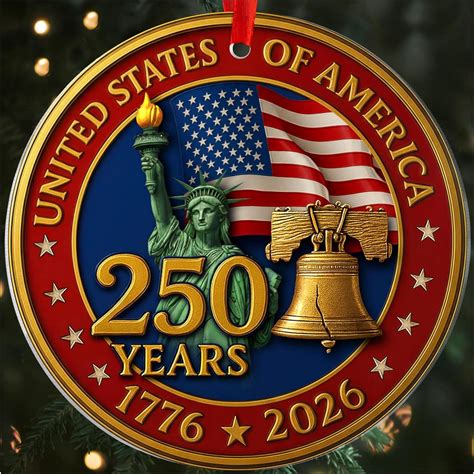 250 Anniversary Usa Ornament 2d Acrylic Usa 250th