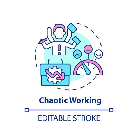 2D editable multicolor chaotic working icon, simple isolated vector