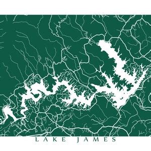 Lake James, NC Map Print North Carolina Poster - Etsy