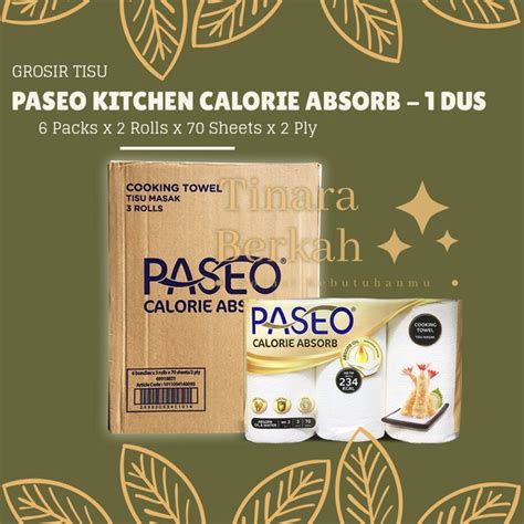 Jual Tissue Paseo Calorie Absorb Kitchen Towel Roll Tisu Menyerap