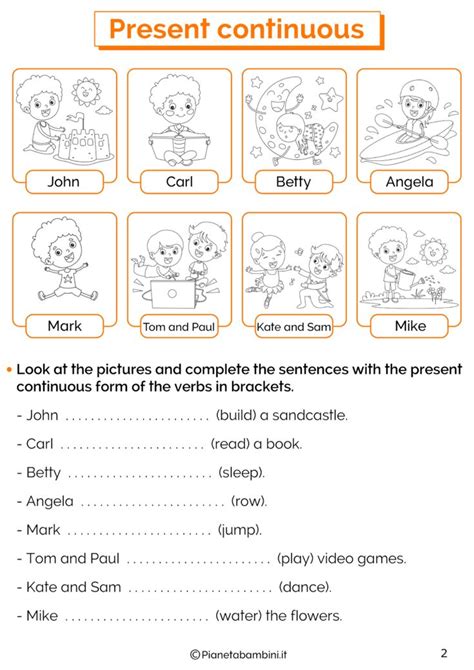 Present Continuous Esercizi Per La Scuola Primaria Grammatica