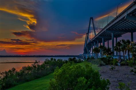 Photography Nature Clouds Landscape Sunset Sky Bridge Grass