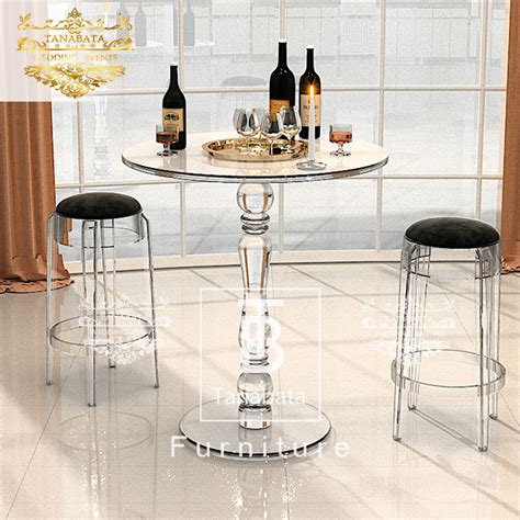 Clear Acrylic Bar Table Tanabata Wedding Furniture