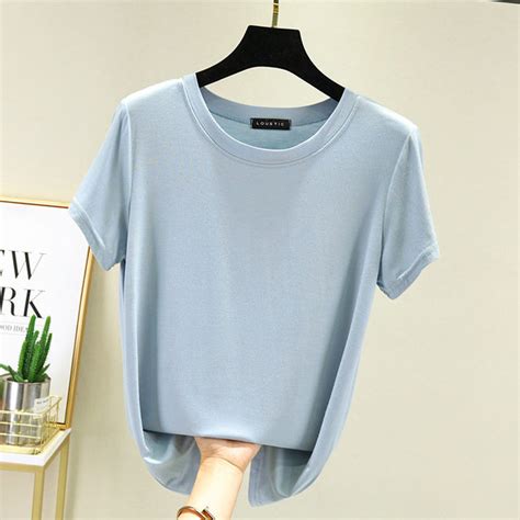 Modal Round Neck Short Sleeved T Shirt Womens Summer Thin Section