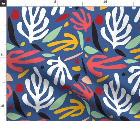 Colorful Fabrics Digitally Printed By Spoonflower Matisse Leaves