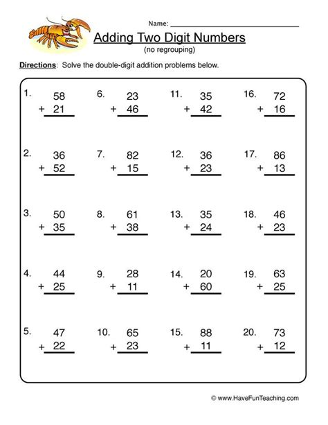 Addition With And Without Regrouping Practice