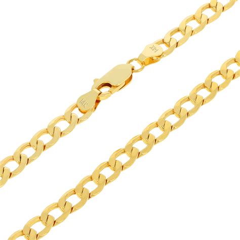 Nuragold K Yellow Gold Mm Cuban Curb Link Chain Pendant Necklace