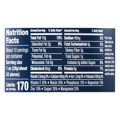 Planters Mixed Nuts Lightly Salted Nutrition Facts