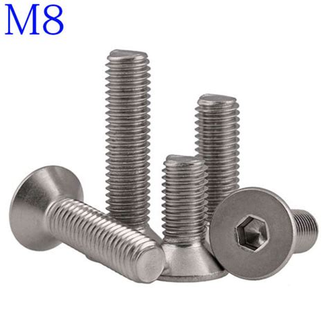 M8 316 A4 Stainless Steel Countersunk Flat Head Socket Caps Hex Screws