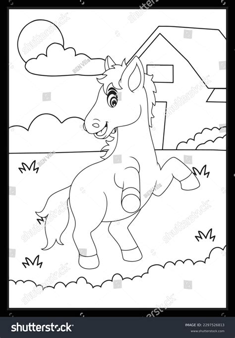 Farm Animals Coloring Pages Kids Stock Vector (Royalty Free) 2297526813 ...