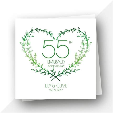 Personalised 55th Emerald Anniversary Card 55 Years Celebration Special