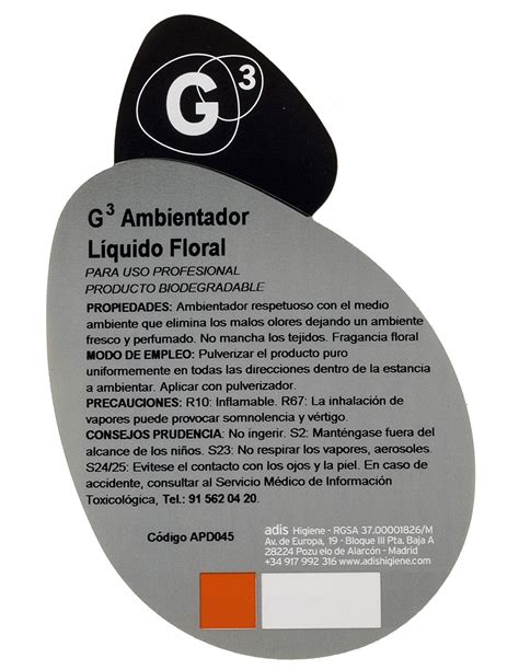 ETIQUETA G3 AMBIENTADOR LIQUIDO FLORAL