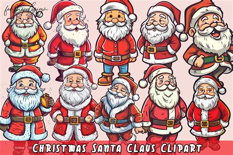 Christmas Santa Claus Clipart Graphic By Fonshopdesign Creative Fabrica