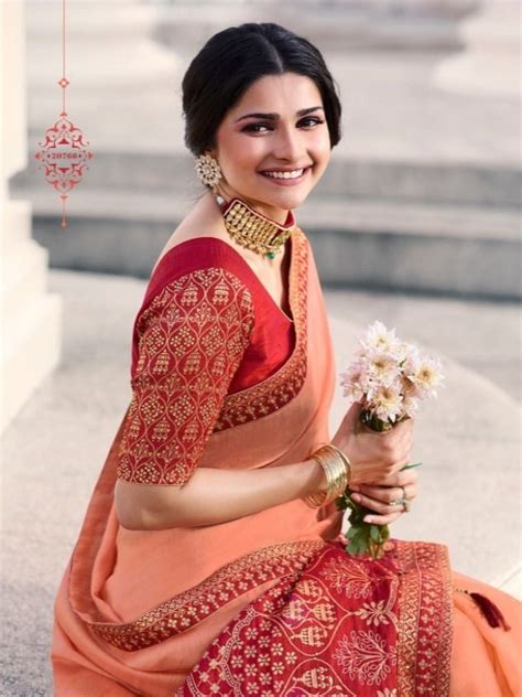 Siya Fashion Prachi Desai Peach Party Wear Heavy Silk Banarasi Work