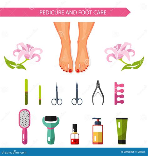 Vector Flat Design Illustration Of Pedicure Procedure Stock Vector