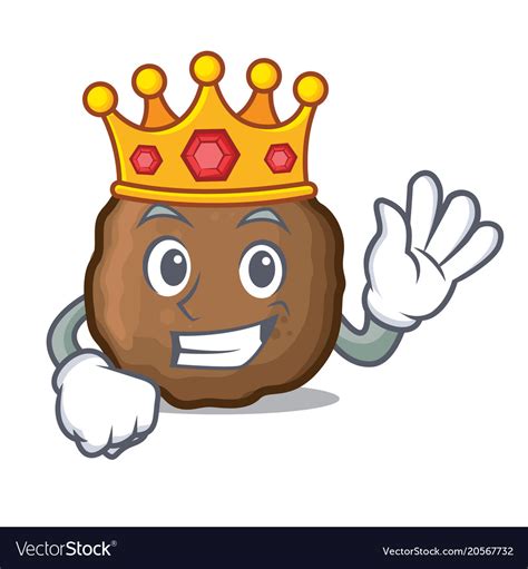 King Meatball Mascot Cartoon Style Royalty Free Vector Image