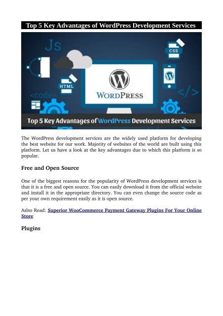 Top 5 Key Advantages Of Wordpress Development Services