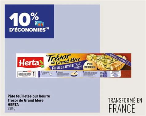 Promo Pâte feuilletée Pur Beurre Tresor de Grand Mere Herta chez