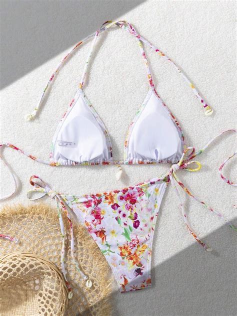 Bikini Two Piece Set Elegant Ditsy Floral Print Sexy Women S Swimsuit