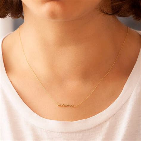 14k 18k Solid Gold Handwriting Name Necklace Dainty Script Etsy