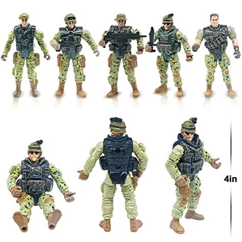 MISTBUY US Army Men Action Figures With Military Vehicles Toys Playset