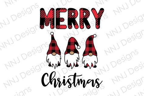 Merry Christmas With Gnomes Svg Clipart Graphic By Nnj Designs