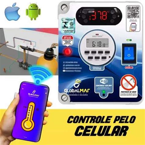 Aquecedor Auto De Piscinas Mil L Comando Por Celular