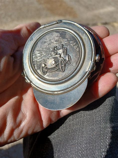 Antique Victorian Model T Car Repousse Silverplate Co Gem