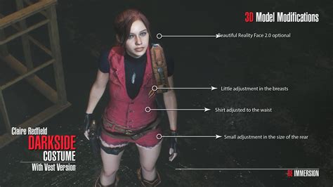 Claire Redfield Darkside Costume With Vest At Resident Evil 2 2019