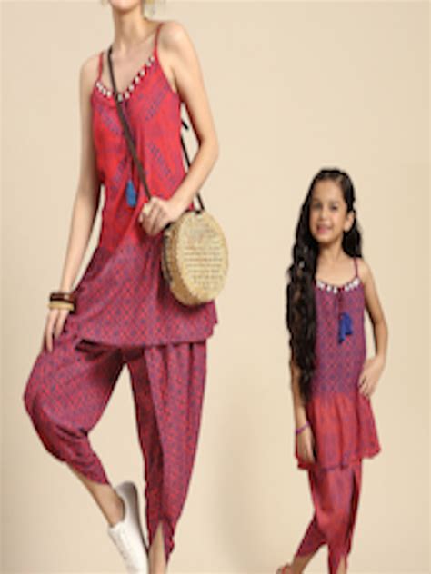 Buy Sangria Girls Ethnic Motifs Printed Kurti With Dhoti Pants Kurta