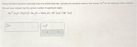 Solved Using Standard Reduction Potentials From The Aleks Chegg