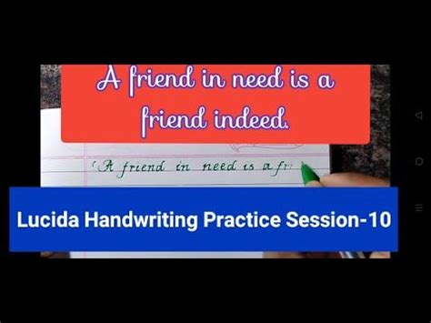 Lucida Handwriting Practice Session-10 - YouTube Beautiful Handwriting ...