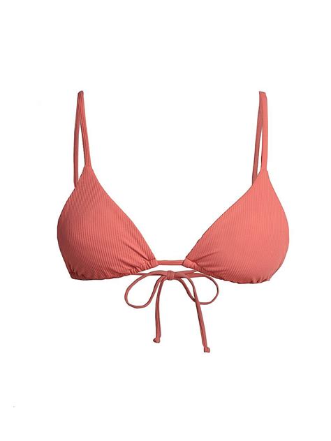 Buy Onia Women S Alexa Ribbed Bikini Top Spiced Coral Size Medium