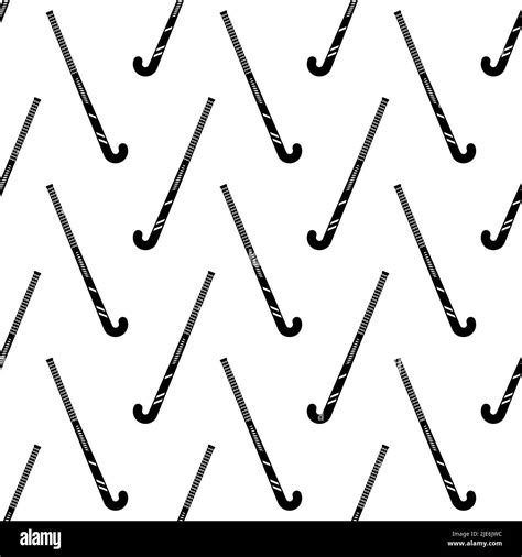 Hockey Stick Icon Seamless Pattern Hockey Sport Accessories Vector Art