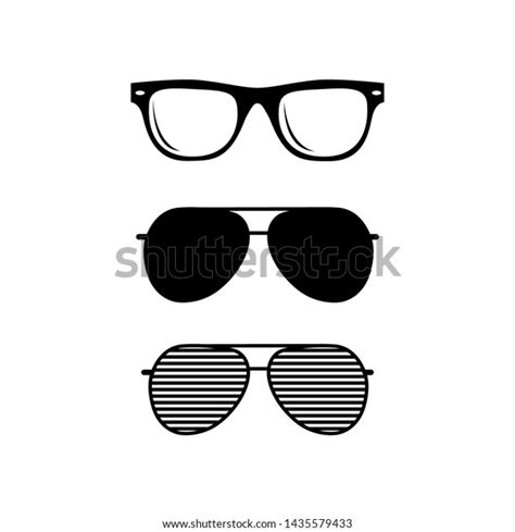 Set Black Sunglasses Vector Design Template Stock Vector Royalty Free 1435579433 Shutterstock