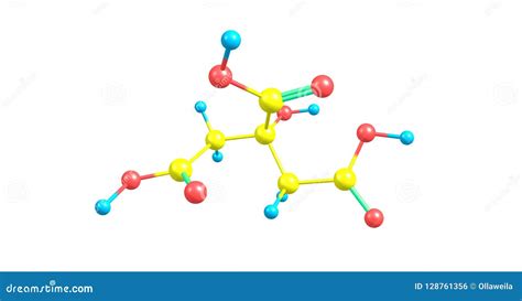 Estructura Molecular Del Cido C Trico Aislada En Blanco Stock De