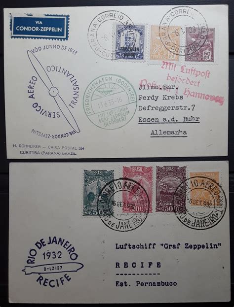 brasile Card 2 Zeppelin Documents 6 Südamerikafahrt 1932 2