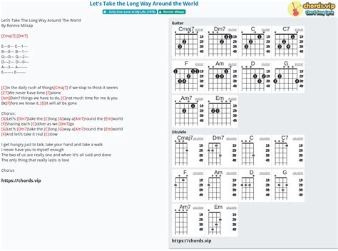 Chord Let S Take The Long Way Around The World Ronnie Milsap Tab