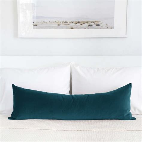 Teal Blue Velvet Pillow Cover Solid Blue Lumbar Pillow Etsy