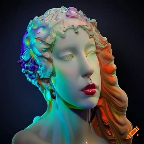 Intricately Sculpted Marble Figures With Vibrant Colors On Craiyon