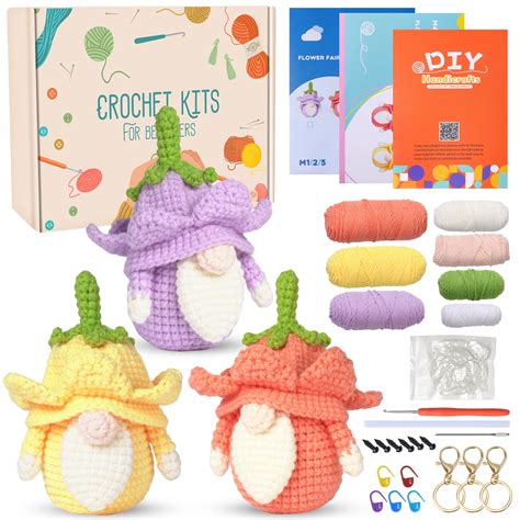 Crochet Kit For Beginners 3pcs Beginners Crochet Kit Hooks With Needles Yarn For Starters Adults