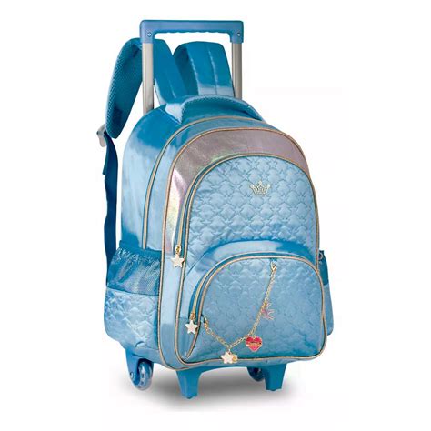 Mochila Rodinha Escolar Sweet Queen Princesa Brilhoso Clio Computran