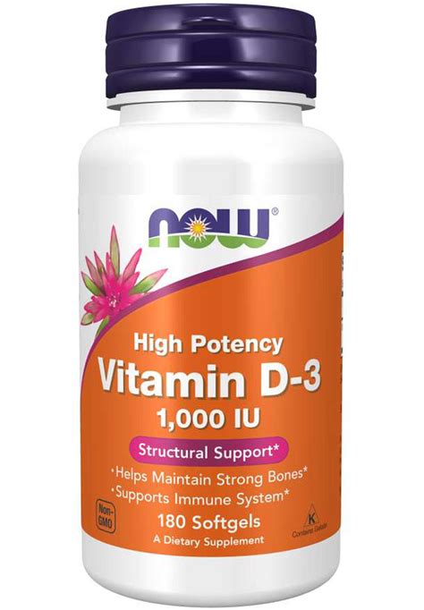 Now Vitamin D 3 1000 Iu High Potency Supplement First