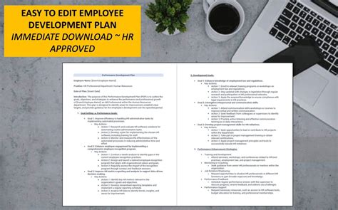 Best Employee Development Plan Hr Template Performance Etsy